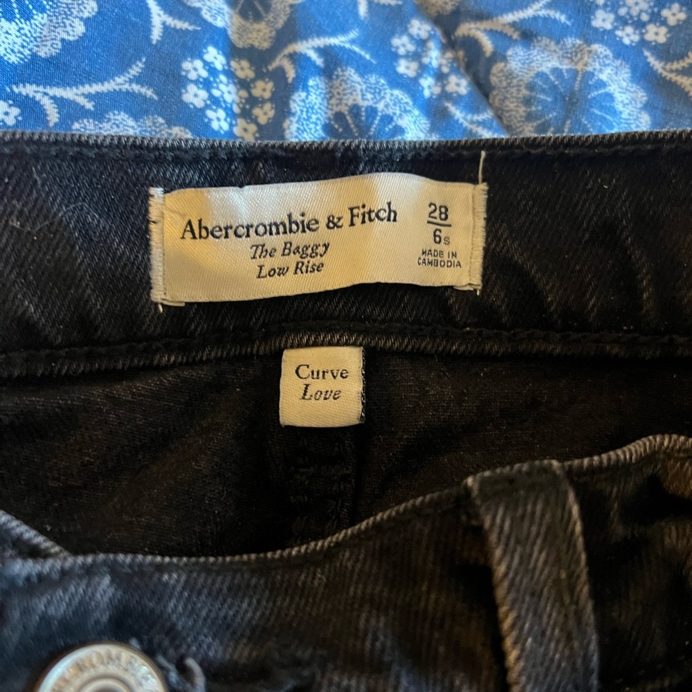 Abercrombie & Fitch Black Baggy Low Rise Jeans